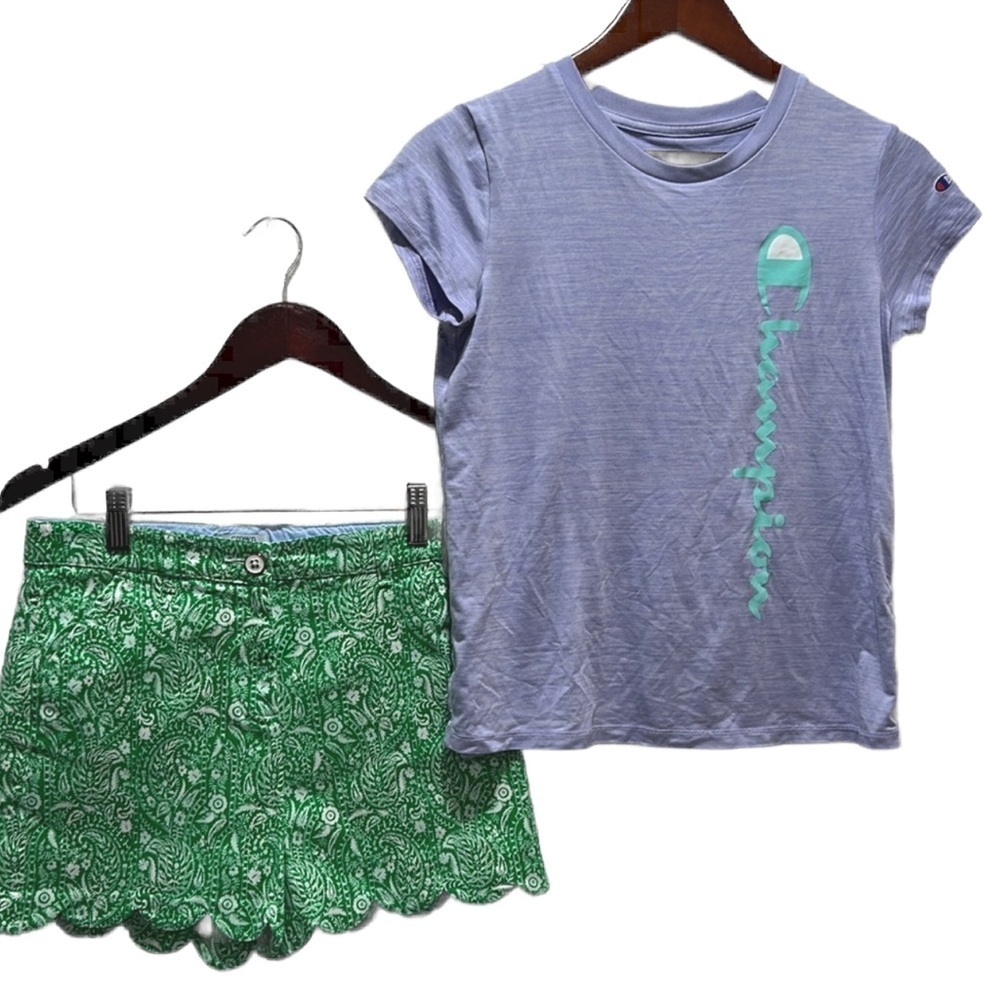 Champion & crown & ivy kids  girls set size 16 GUC.. green & purple